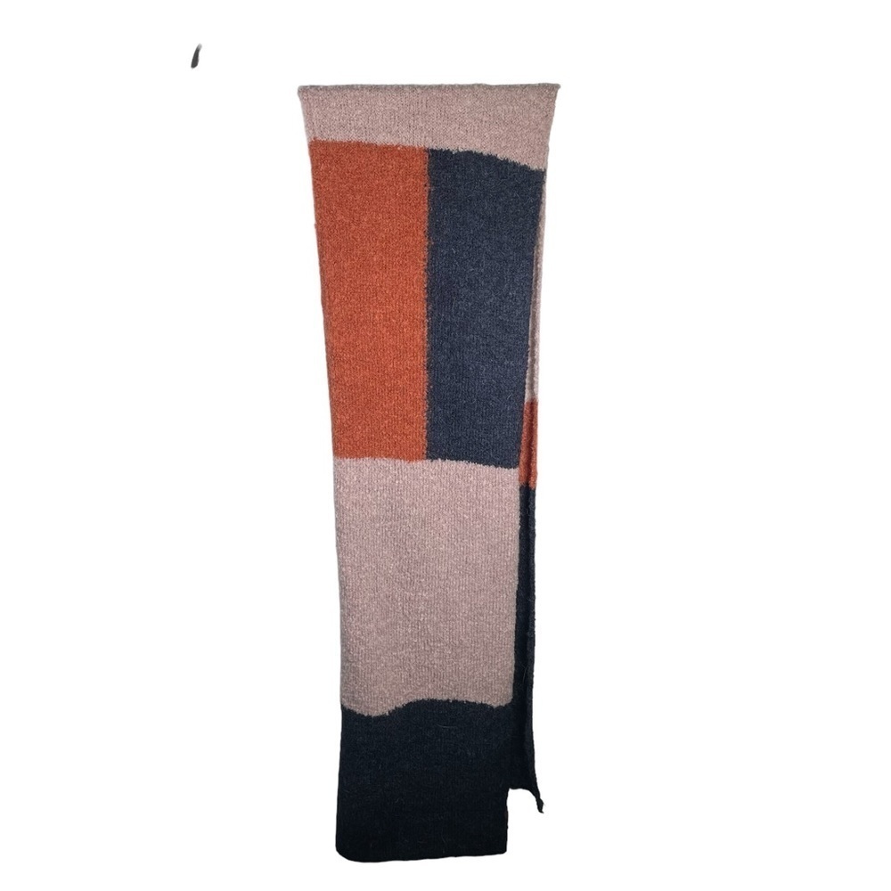 Bickley + Mitchell Color Block Wool Blend Scarf Pink Navy Orange